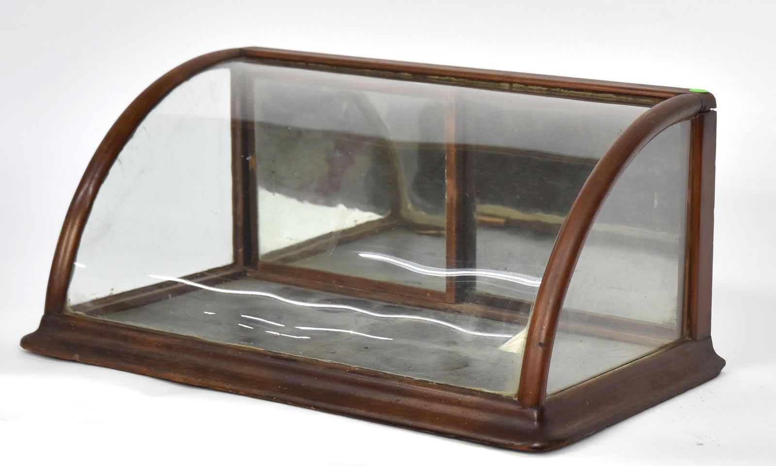 Oak Curved Glass Display Case