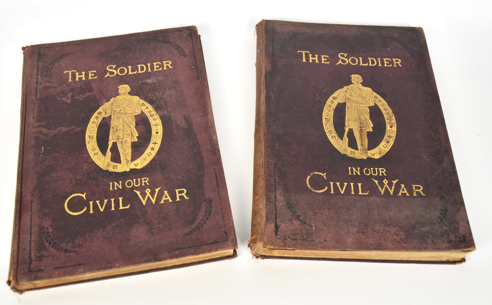 1890 Illustrated Civil War Volumes: Two folio volume set entitled The Soldier In Our Civil War: A Pictorial History of the Conflict, 1861-1865…, edited by P.F. Mottelay & T. Campbell-Copeland, printed by Stanley Bradley Publishing Co.
