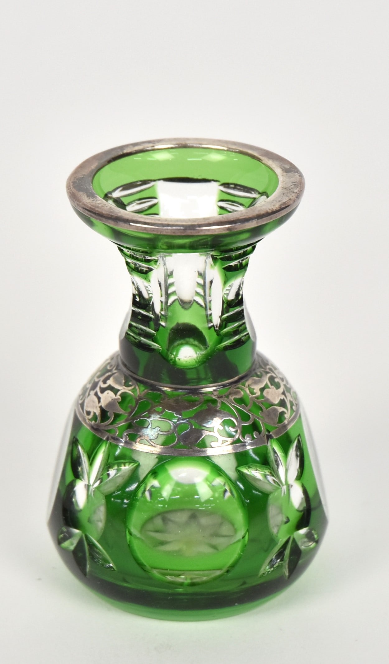 Cut Overlay & silver miniature vase (1 of 4)