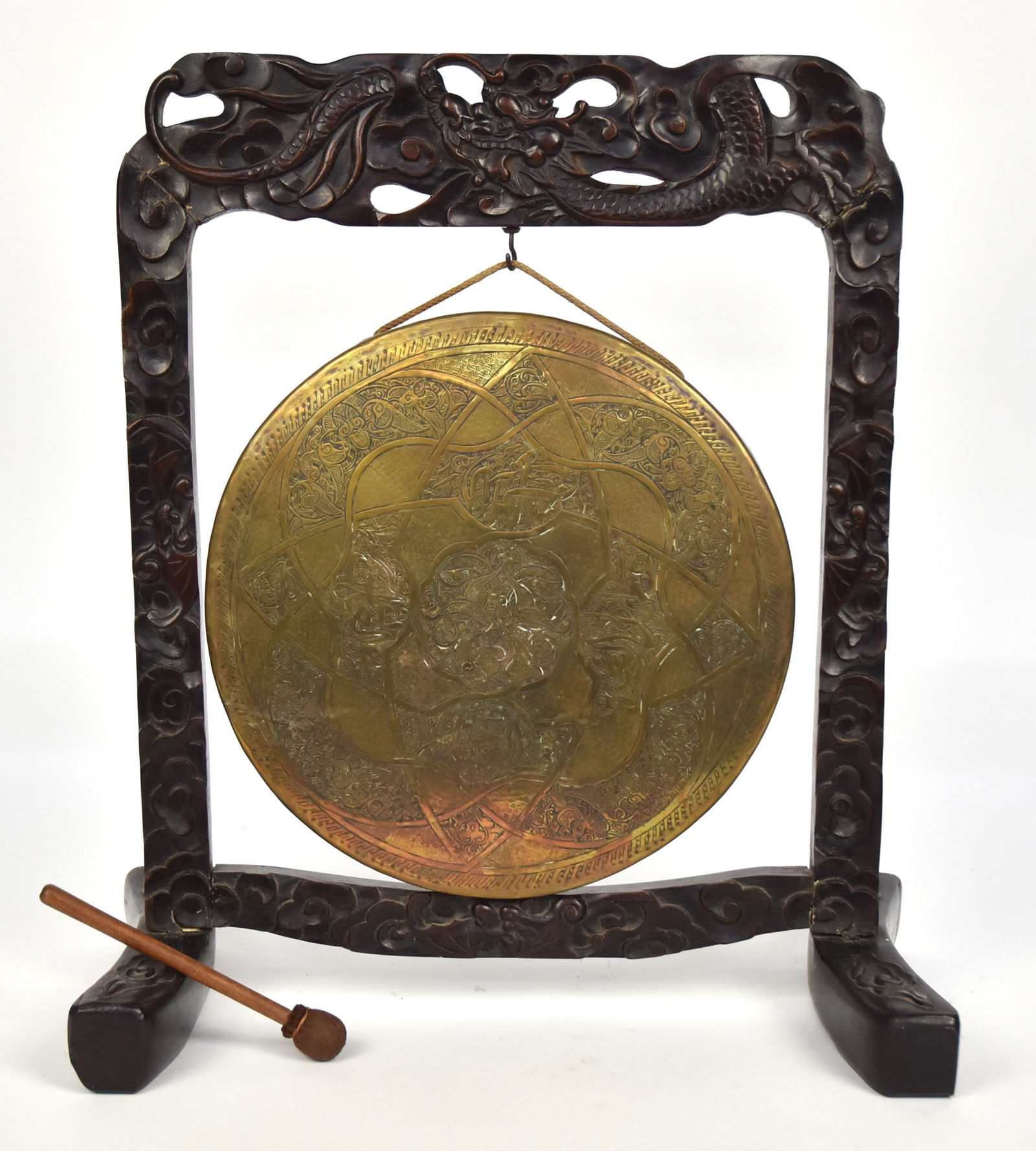 Chinese Bronze Gong & Stand (1 of 5)