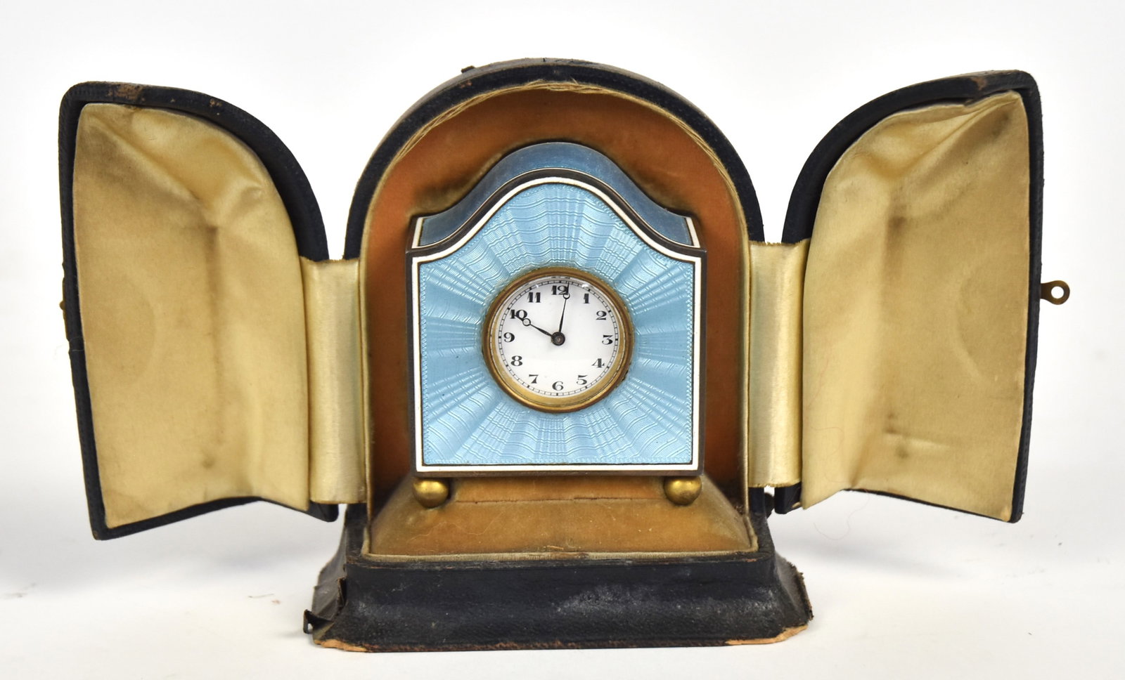 Fine French Silver Enameled Traveling Clock (1 of 9)