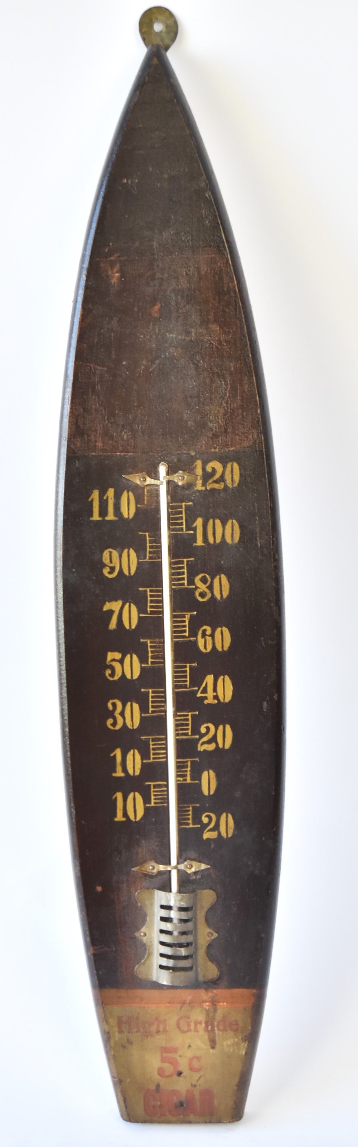 Early Wooden Thermometer In Form Of Cigar (1 of 5)