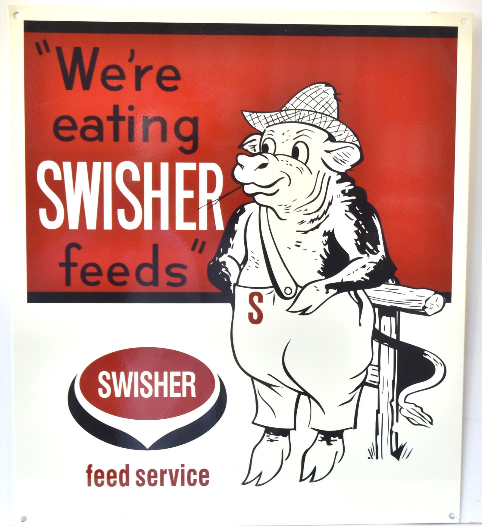 Swisher Feeds Metal Sign With Standing Cow (1 of 4)