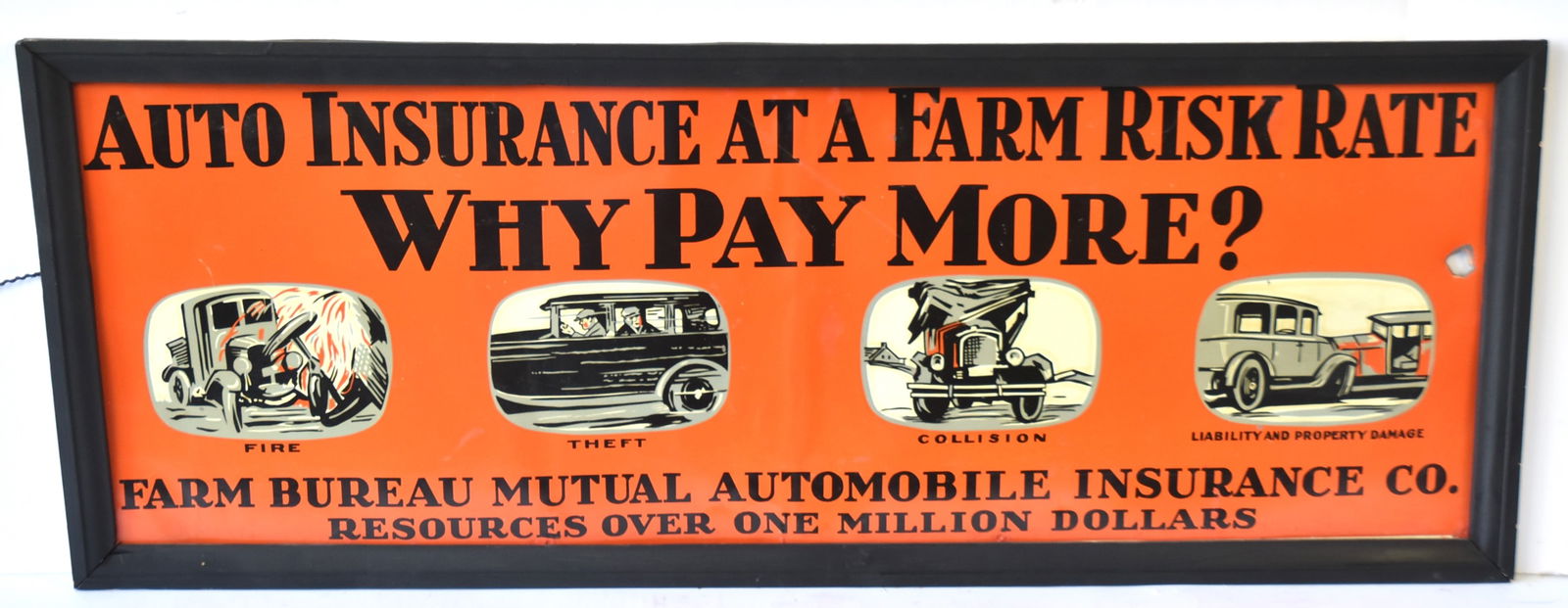 1920's Auto Insurance Tin Sign. (1 of 5)