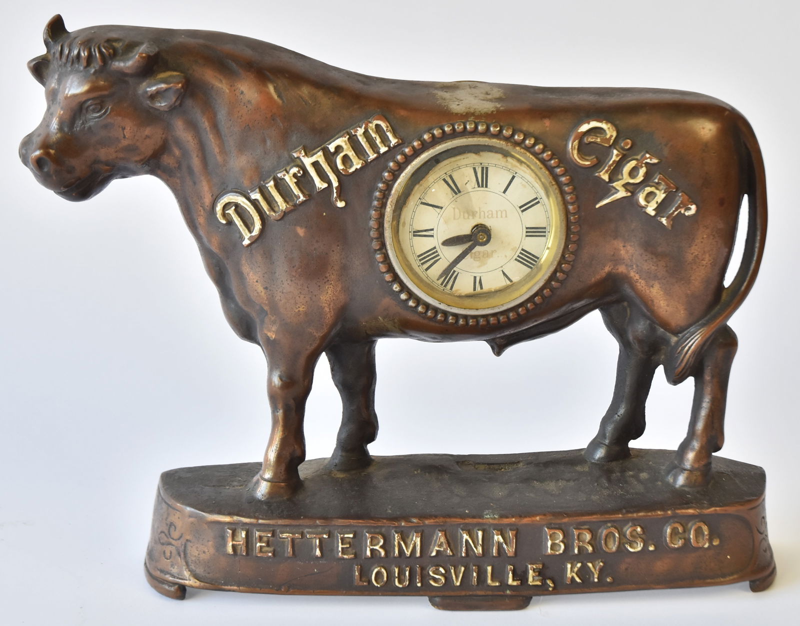 Durham Cigar Figural Bull Clock (1 of 5)