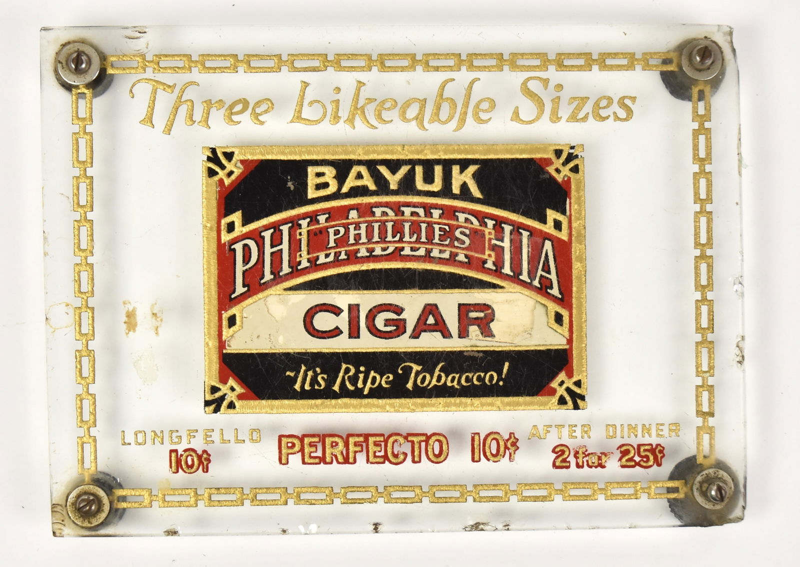 Philadelphia Cigar Reverse Painted Glass Display (1 of 3)