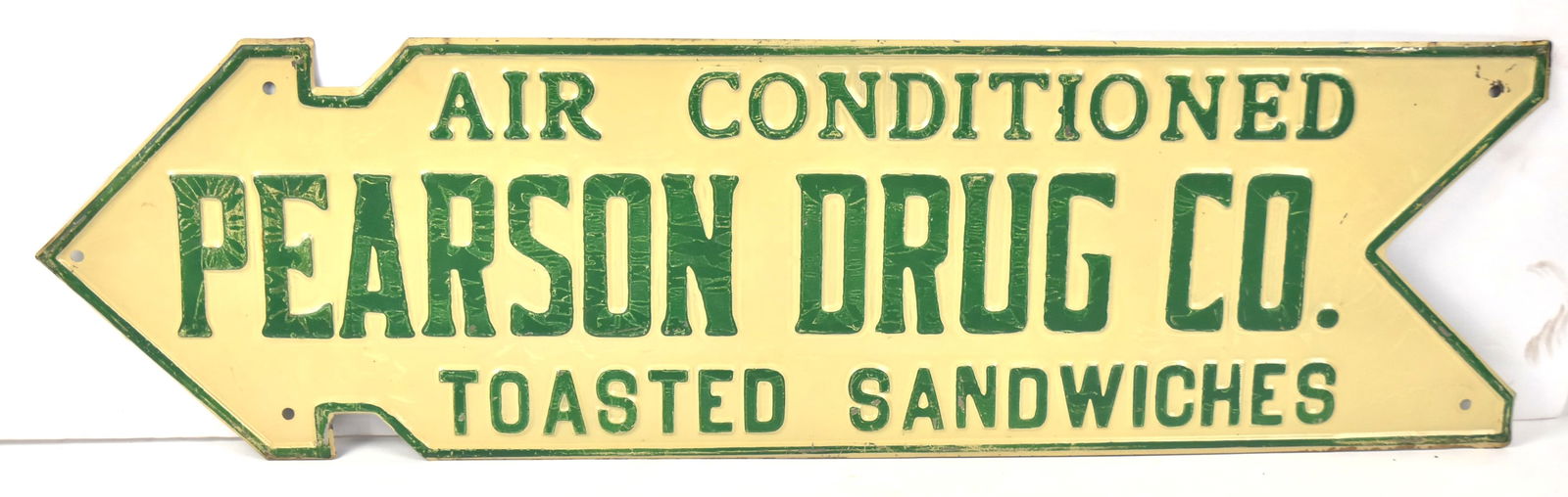 Pearson Drug Co Metal Arrow Sign (1 of 4)