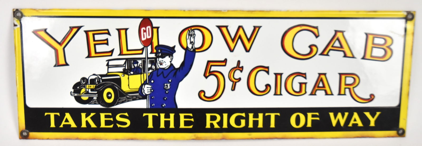 Yellow Cab Cigar Porcelain Sign (1 of 7)