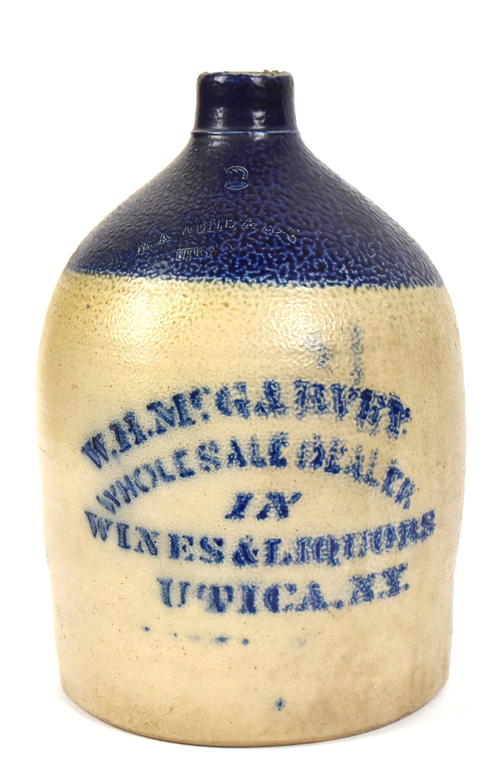 Unusual W.H. McGarvey Utica, NY Stoneware Jug (1 of 7)