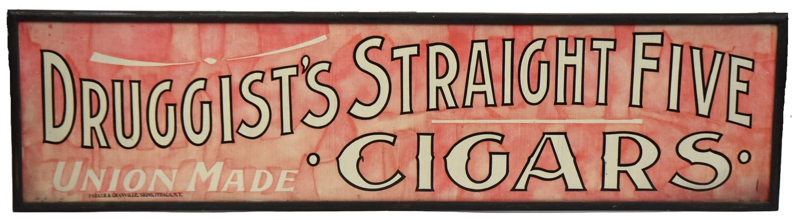 Druggist Straight Five Cigars Tin Sign (1 of 6)