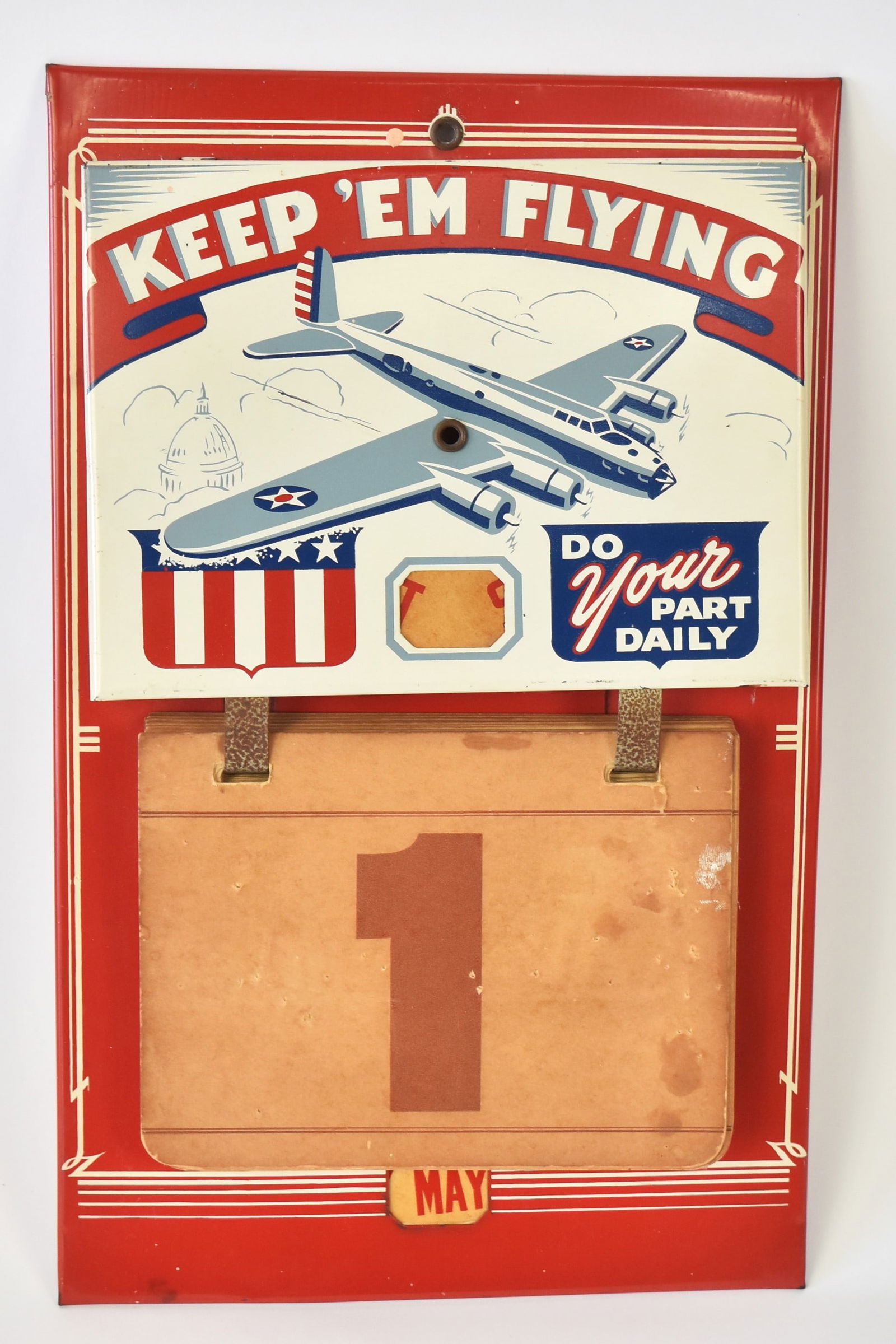 Scarce Keep Em Flying WWII Metal Calendar (1 of 5)