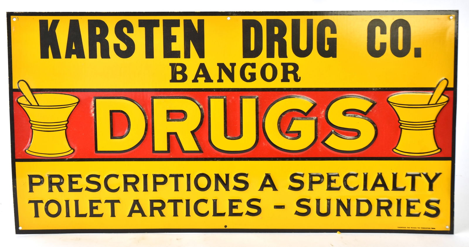 Karsten Drug Co. Bangor Metal Sign (1 of 4)