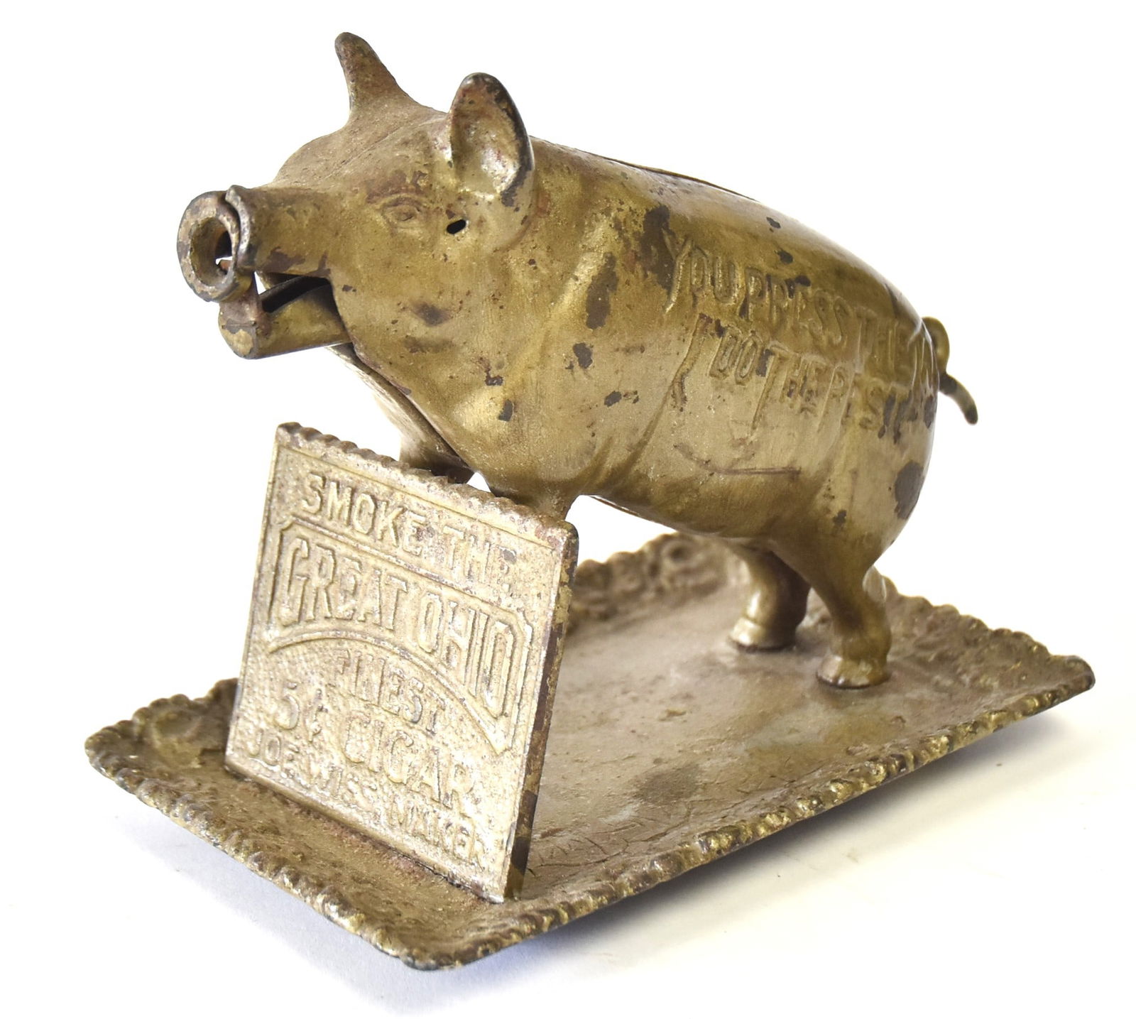 Rare Ohio Figural Pig Cigar Cutter (1 of 7)