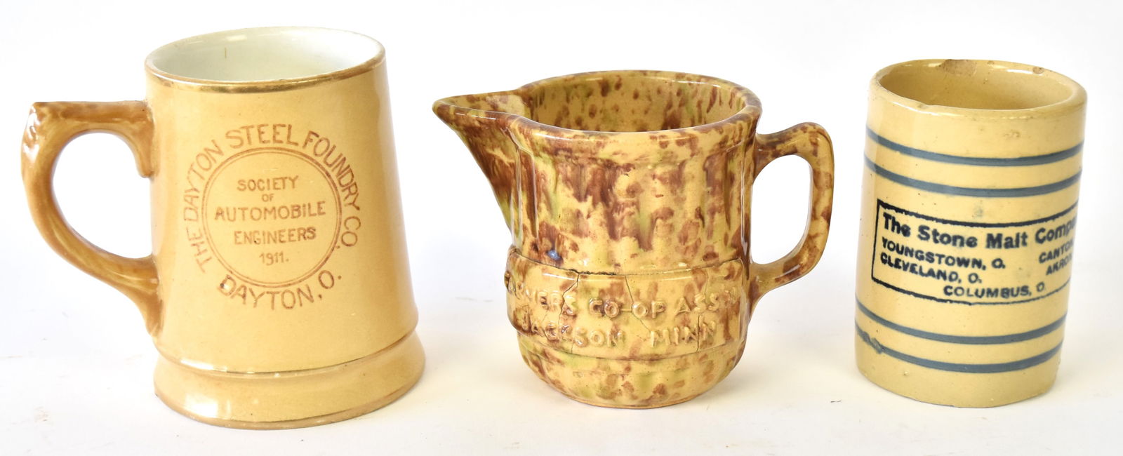 Two Stoneware Advertising Mugs Plus (1 of 9)