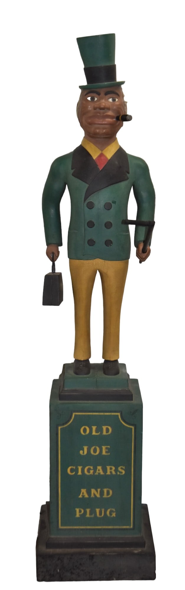 S. Cornett Folk Art Carving of Man With Cigar Base (1 of 9)