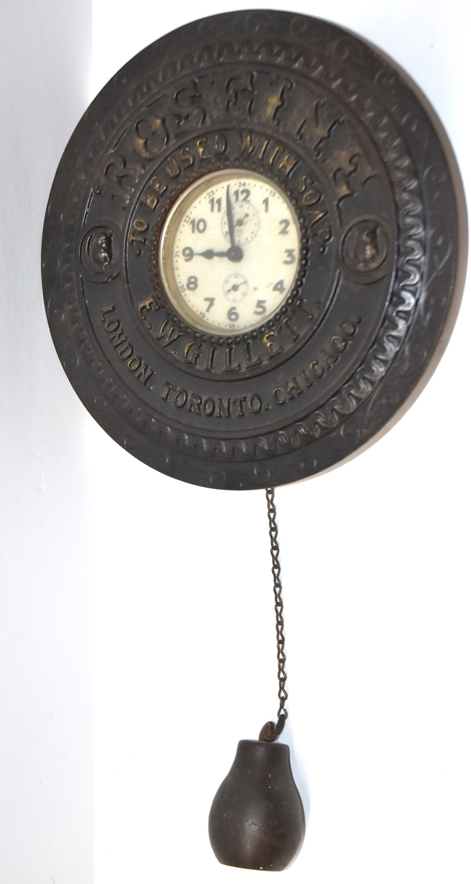 Early Roseine Gillette Cast Iron Advertising Clock (1 of 6)