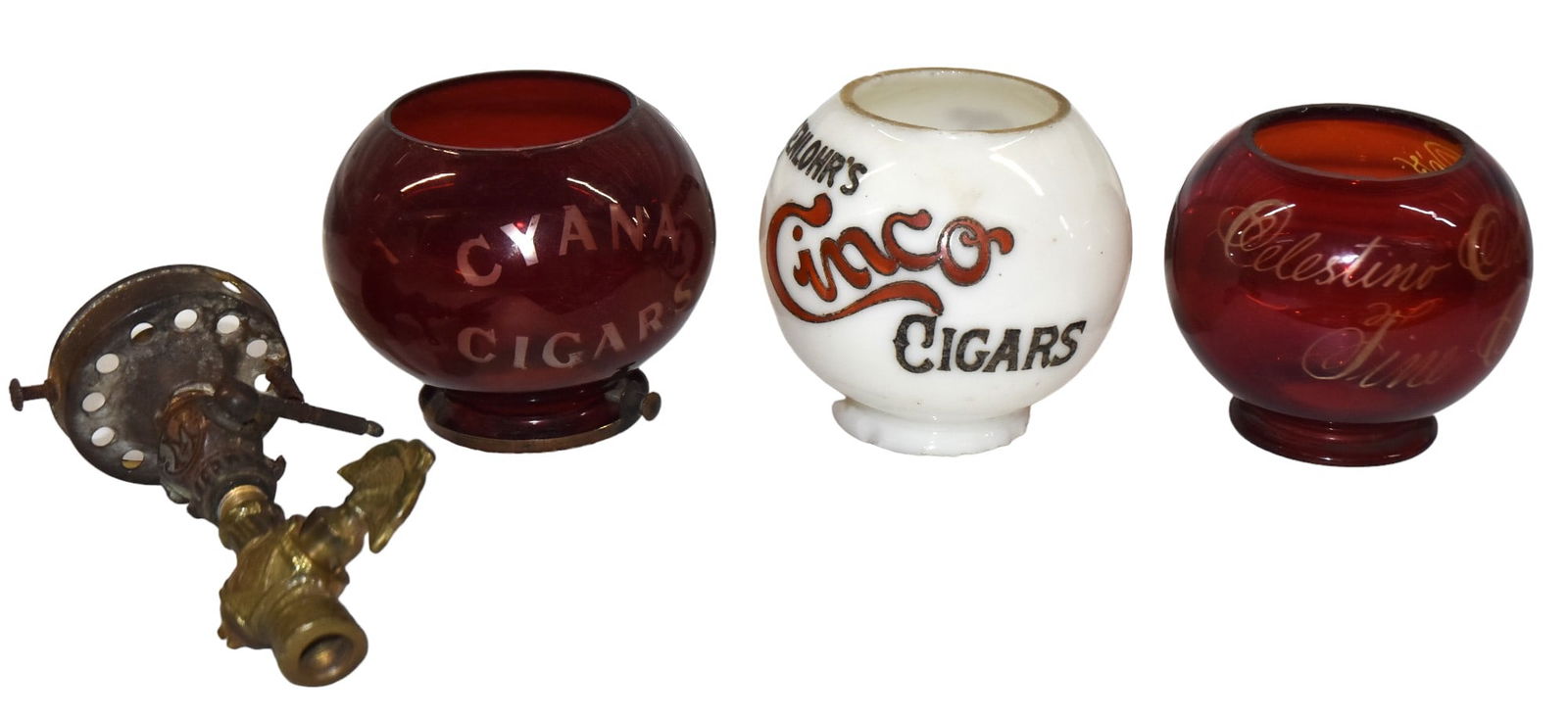Three Advertising Cigar Lighter Globes (1 of 5)