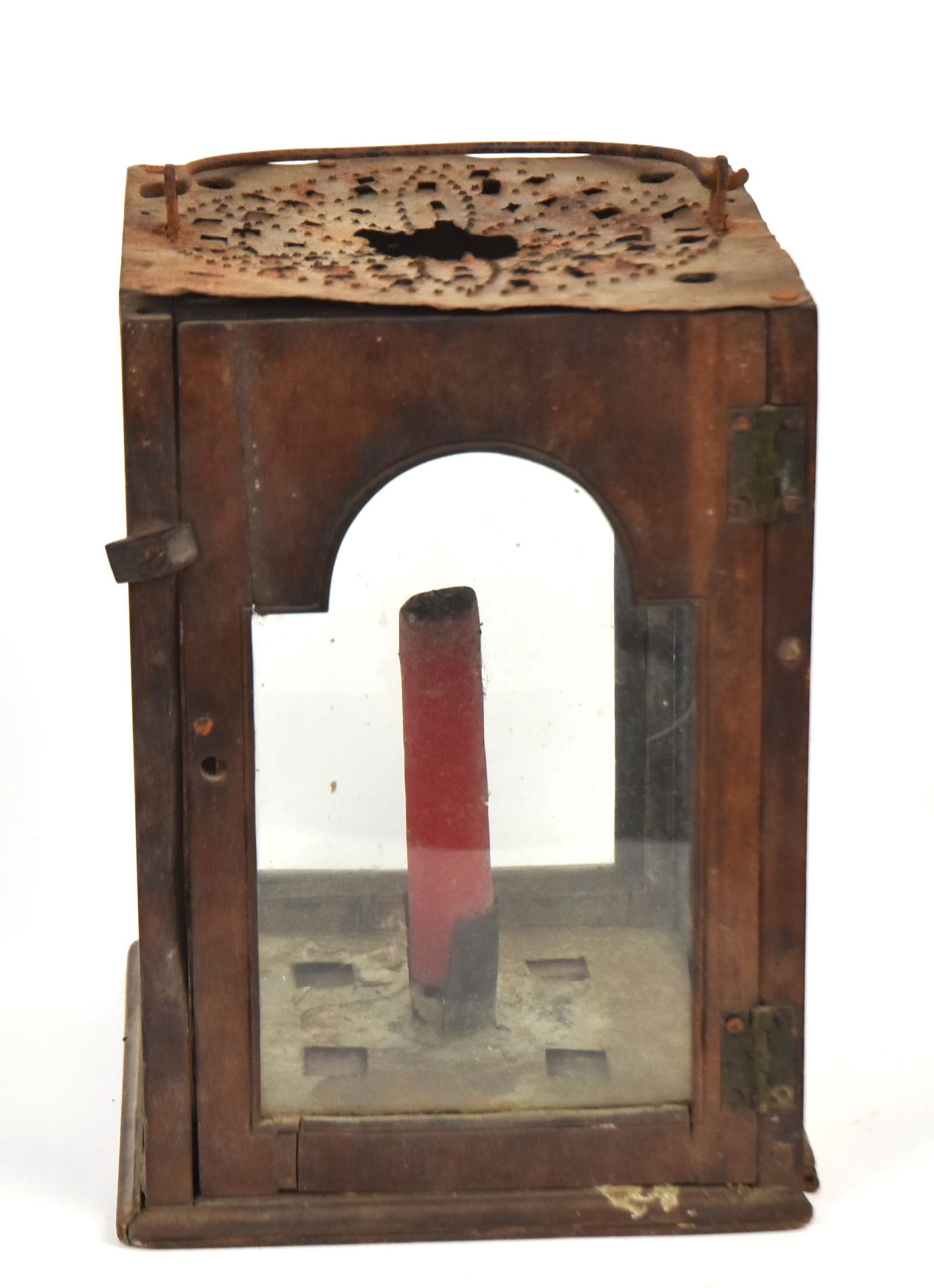 Early Wood & Tin Candle Lantern (1 of 9)
