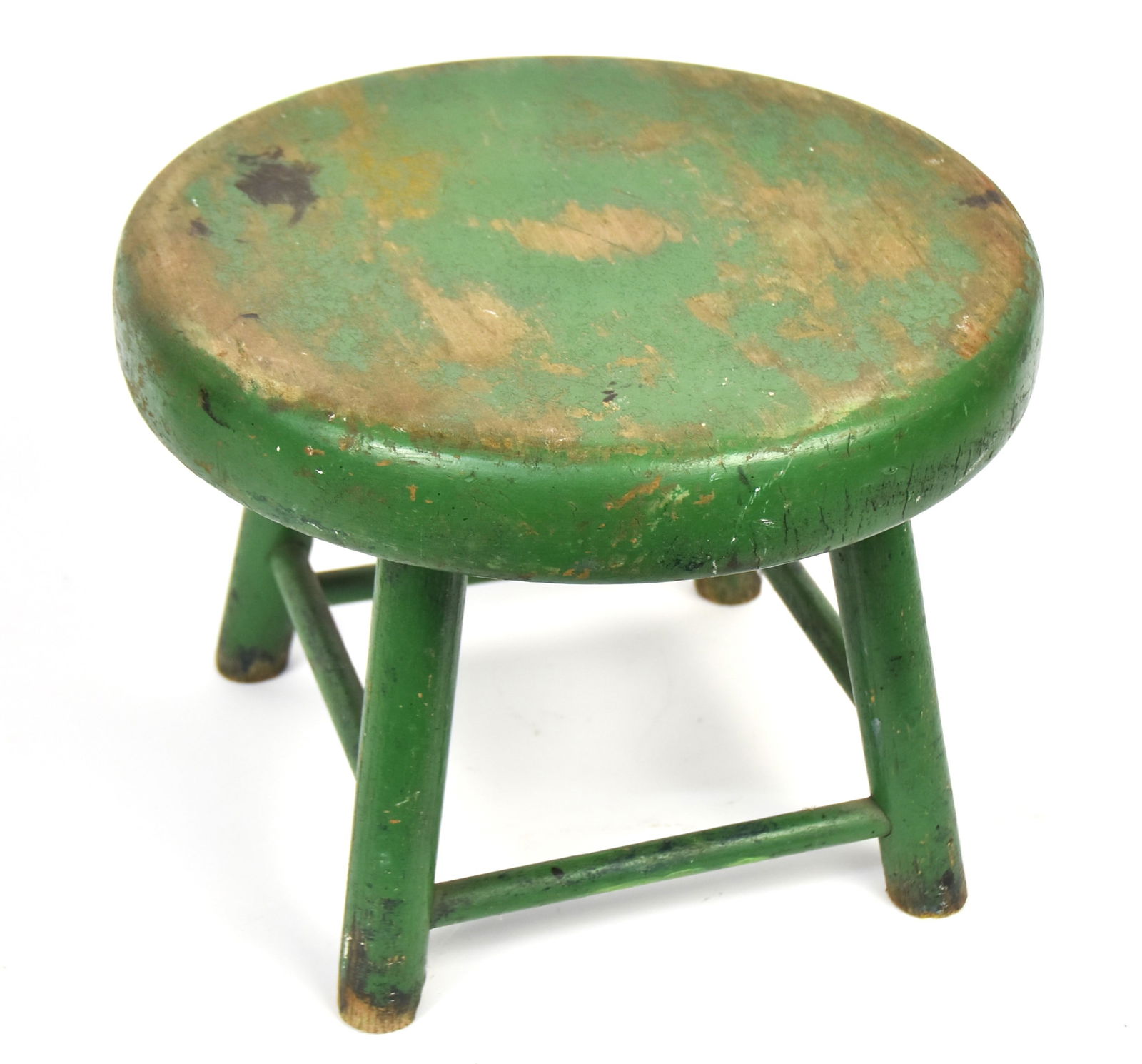 Early Green Painted Milk Stool (1 of 5)