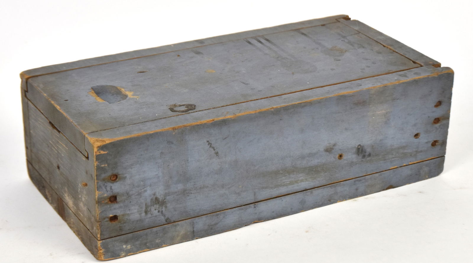 Blue Painted Candle Box (1 of 4)