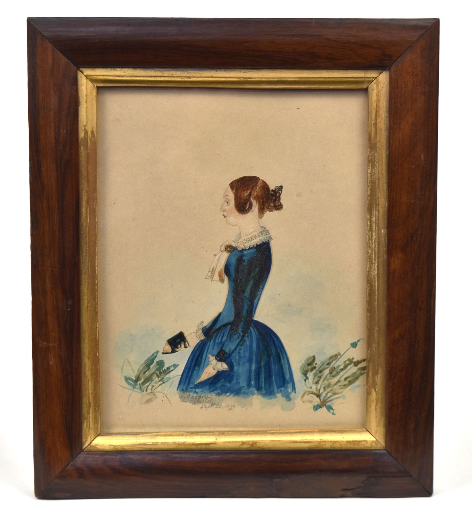 1840 American Folk Art Portrait (1 of 4)