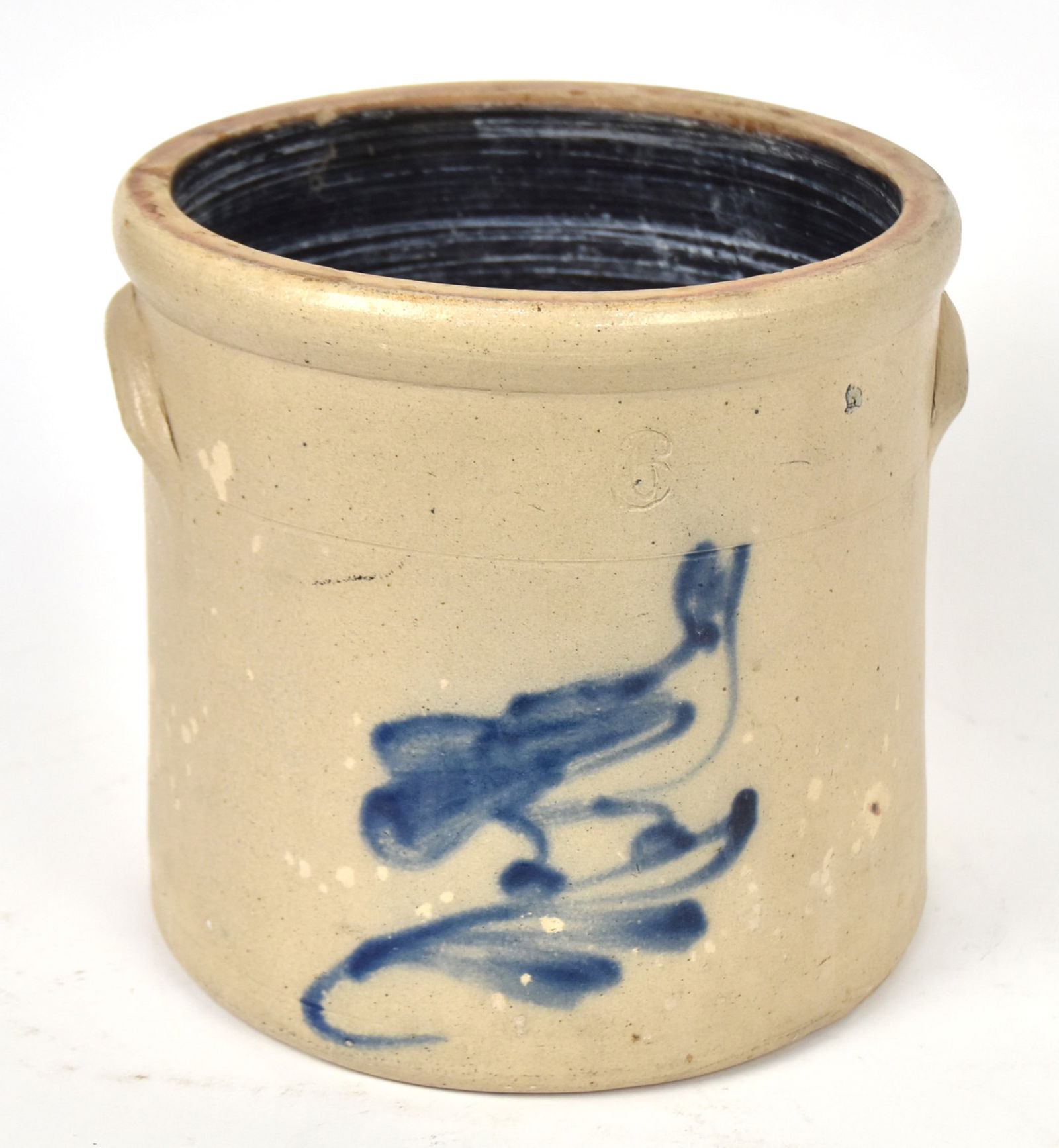 Cobalt Decorated Bird Stoneware Jar (1 of 3)