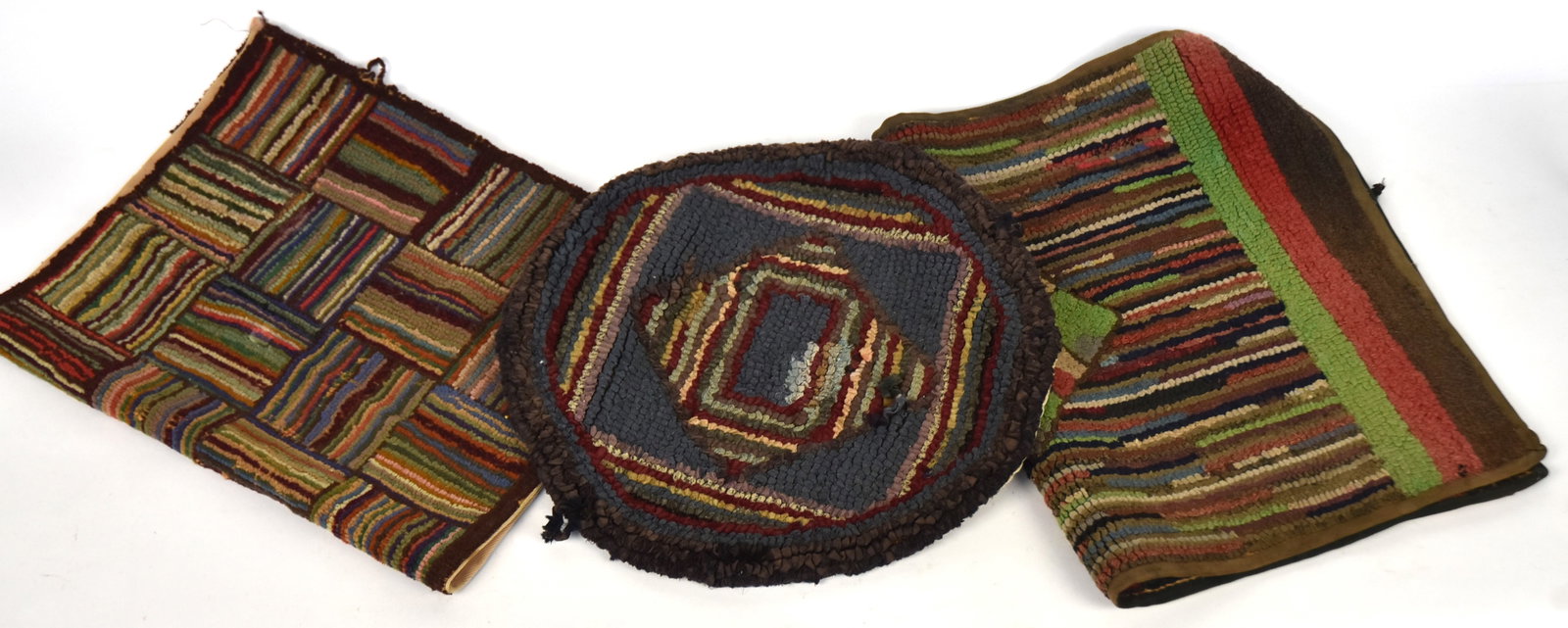 Three Early Hooked Rugs (1 of 7)