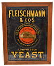 Rare Early Reverse Painted on Glass Fleischmann Yeast Sign