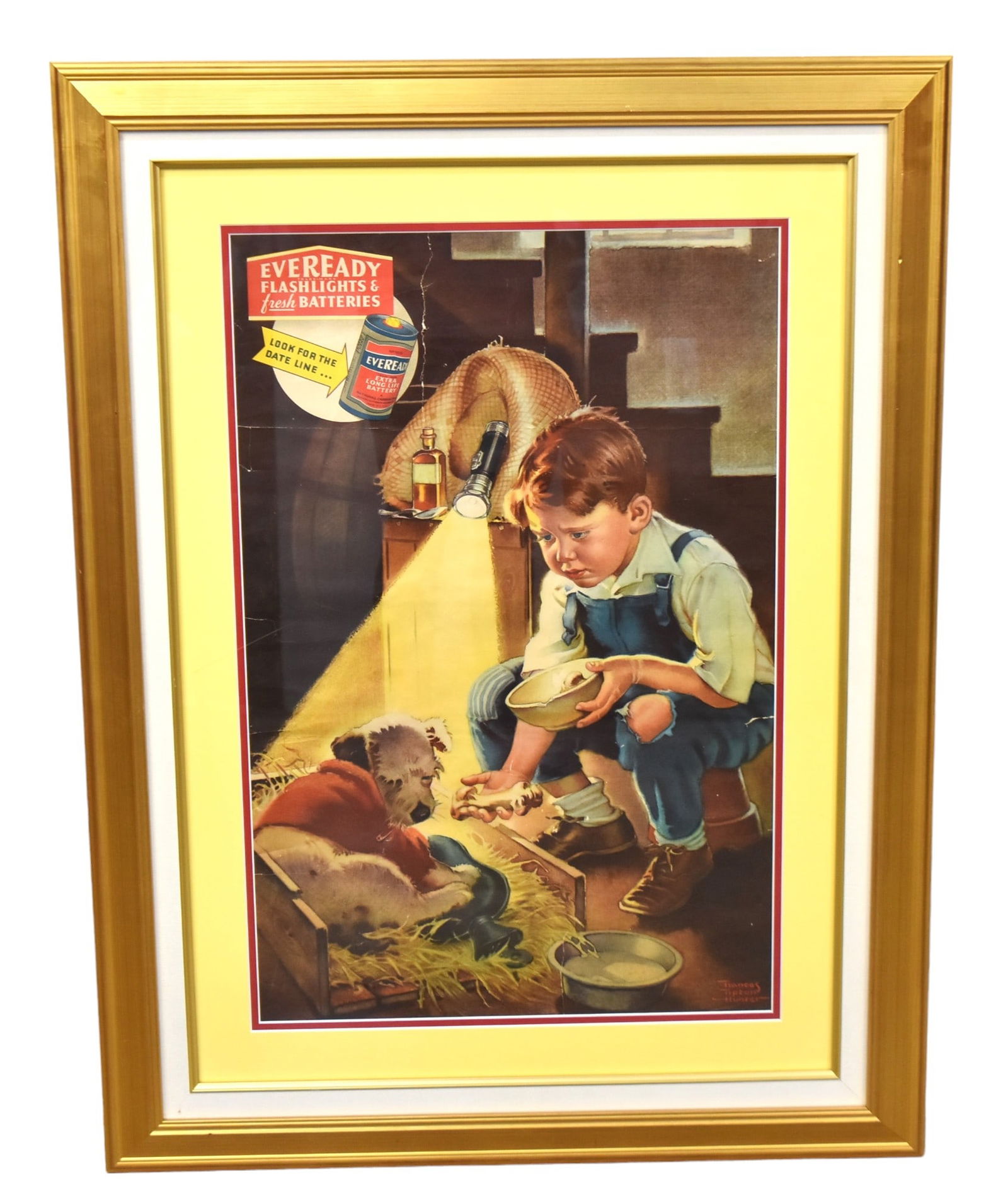 Eveready Flashlight Chromolithographed Poster Sign (1 of 7)