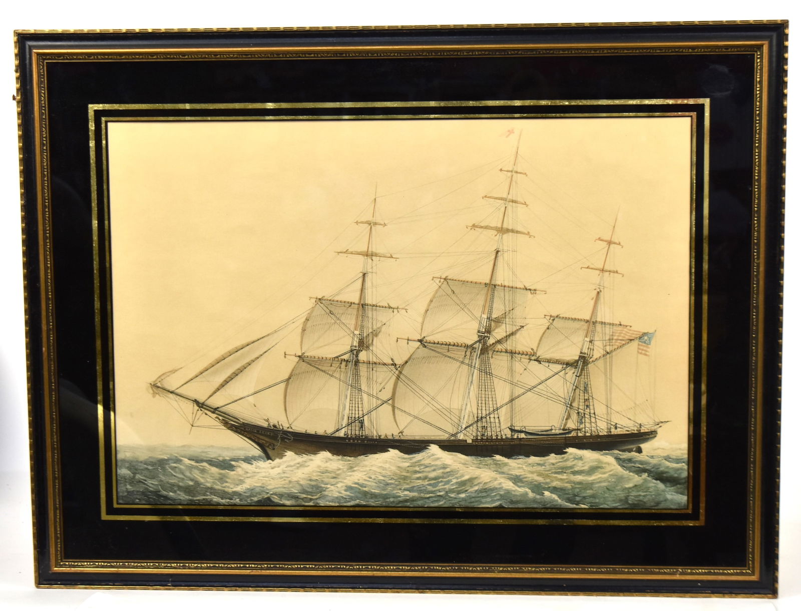 Hand Colored Lithograph of Clipper Ship Game Cock (1 of 9)