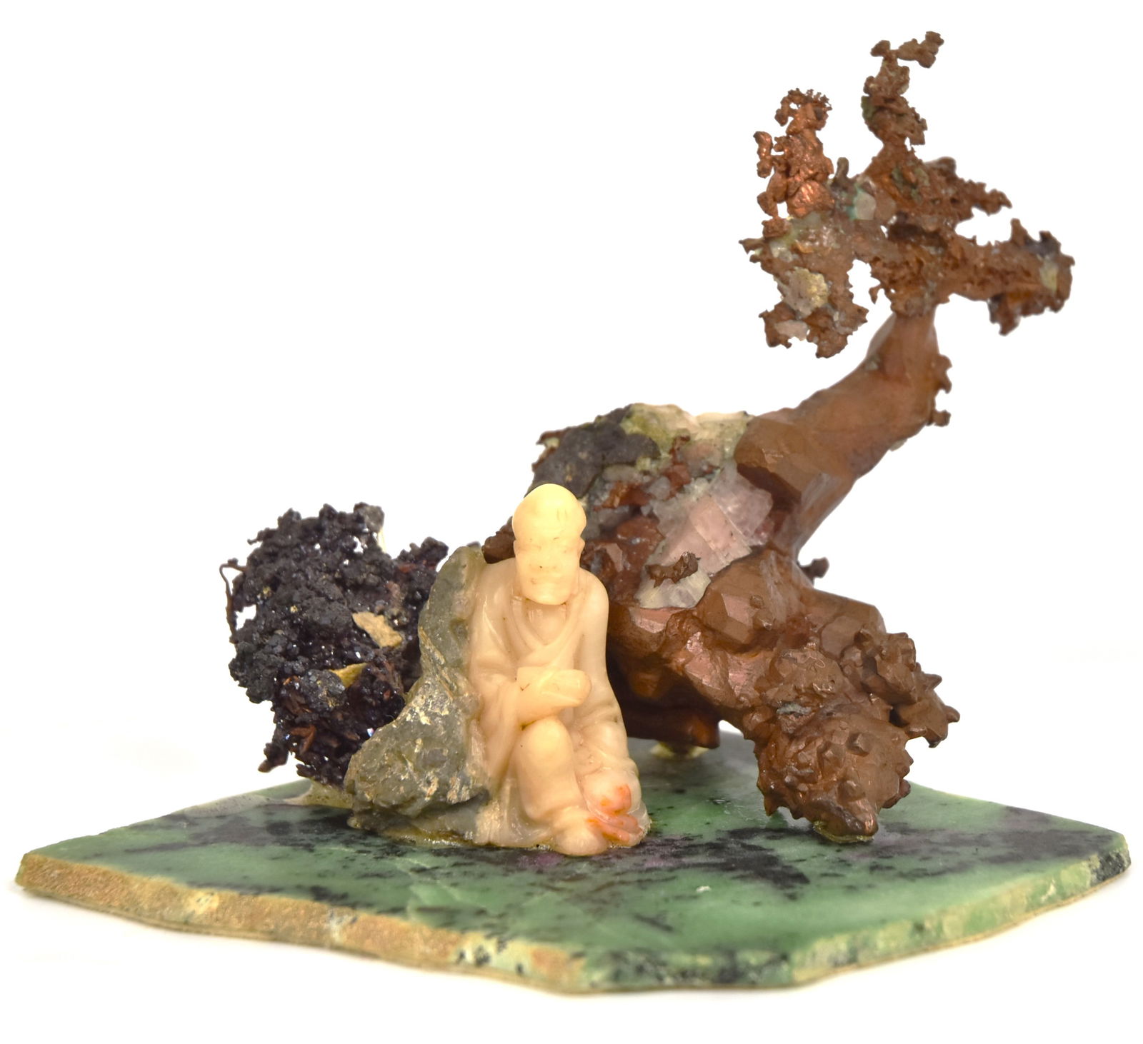 Chinese Carved Buddha with Minerals (1 of 8)