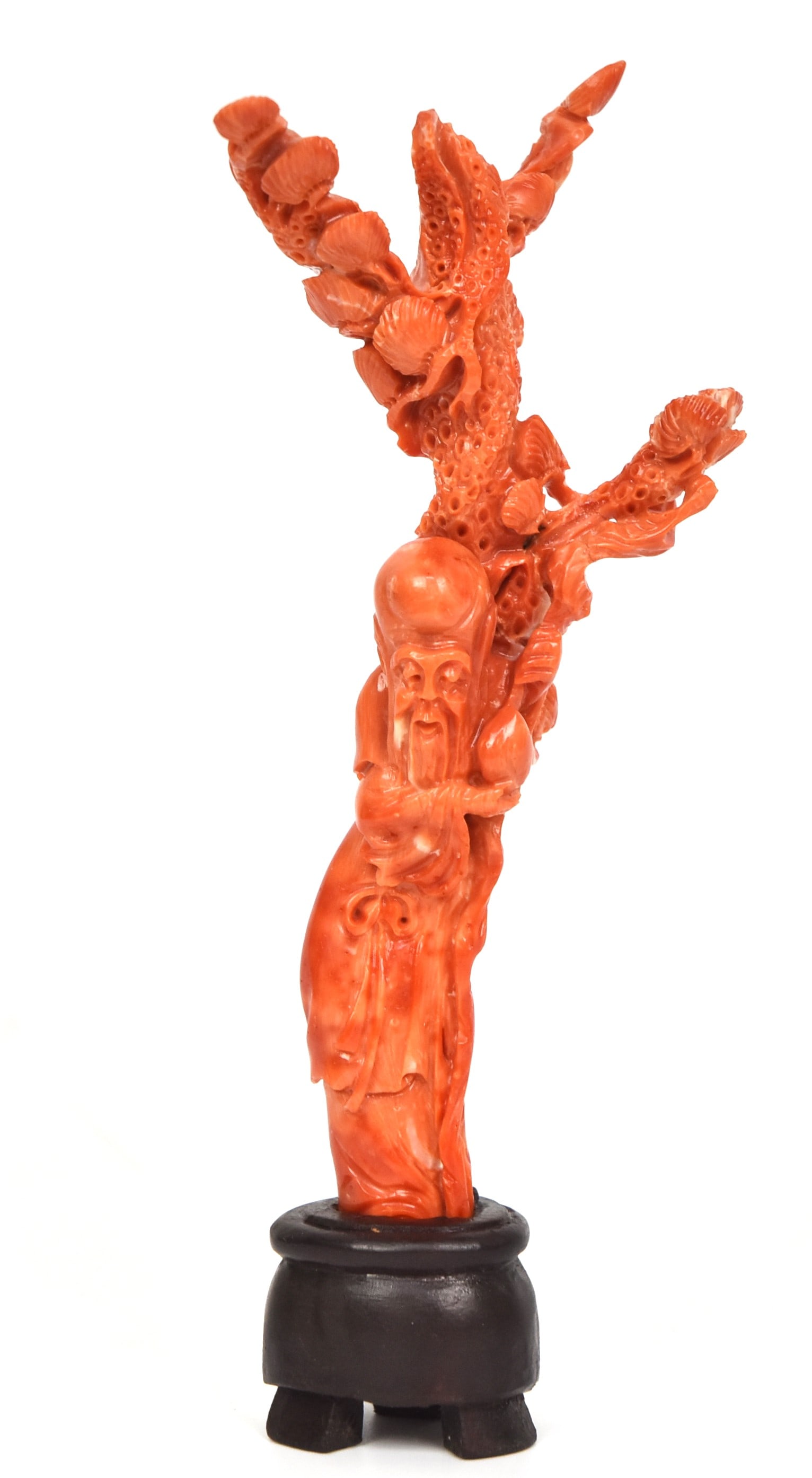 Chinese Orange Coral Carving (1 of 8)