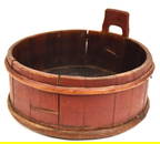 Signed H. Opsahl Early Wooden Tub With Old Red