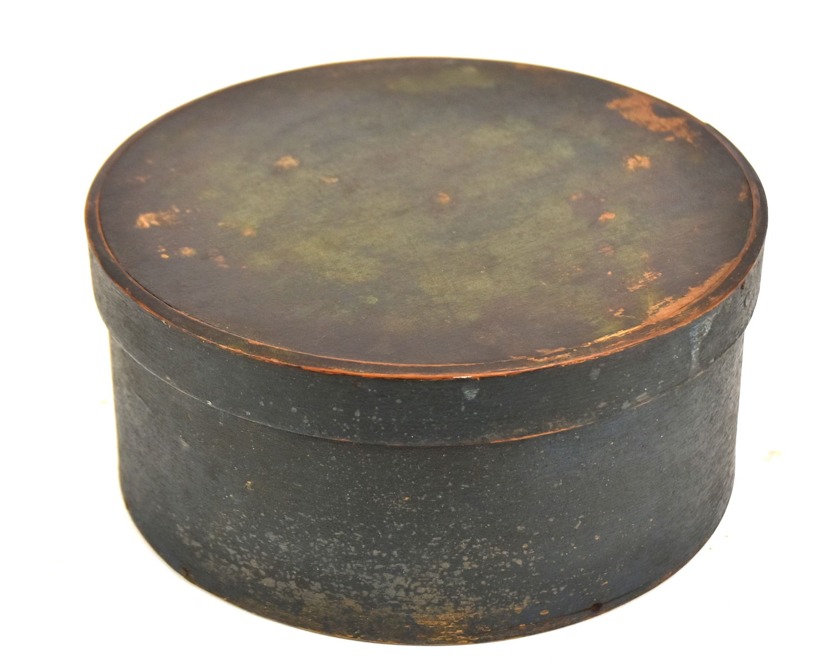 Early Pantry Box With Old Blue Paint: Great pantry box with old blue pain. Great old patina. 4 1/4" H x 9" W. Good condition.