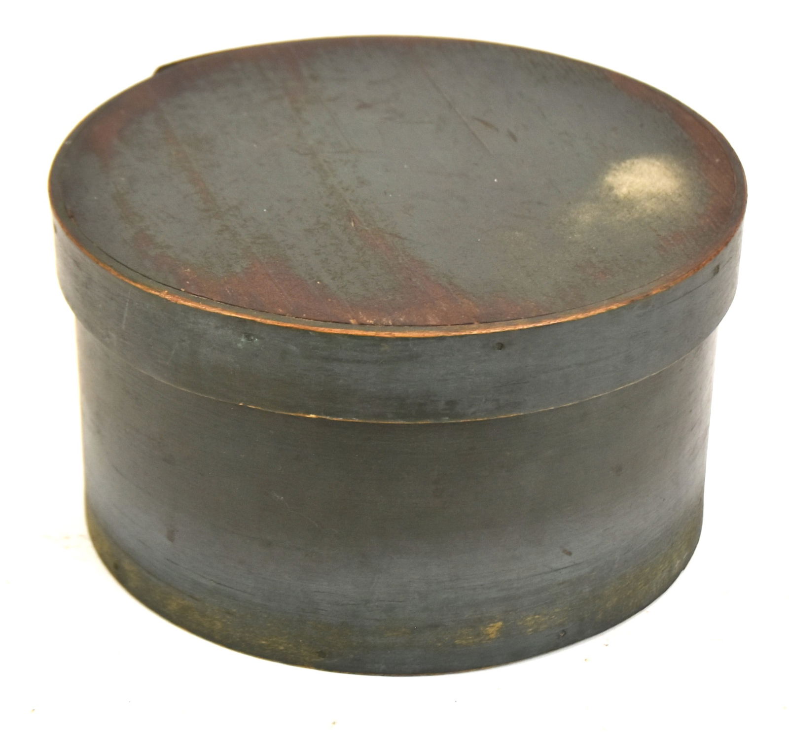 Early Pantry Box with Old Paint: Nice pantry box with old bluish-green paint. Good old patina. 4 1/2" H x 8" W. Good condition.