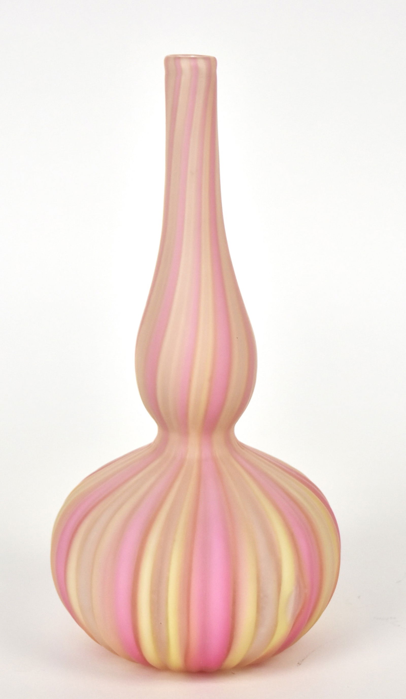 Lovely Rainbow Satin Ribbed Double Gourd Vase (1 of 5)