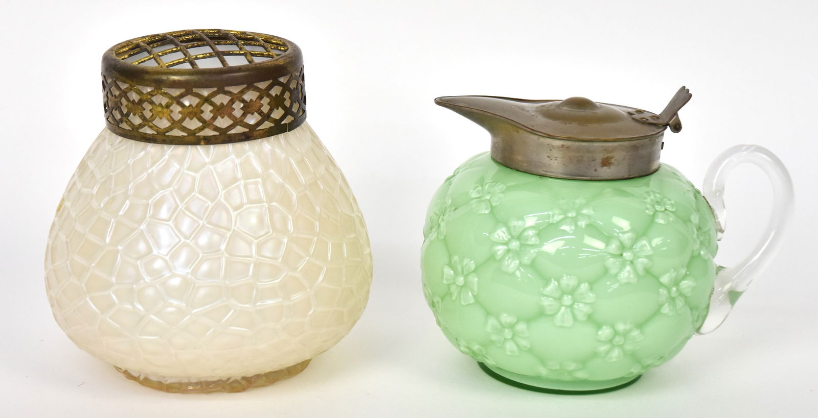 Two Pressed Glass Jug & Vase (1 of 7)