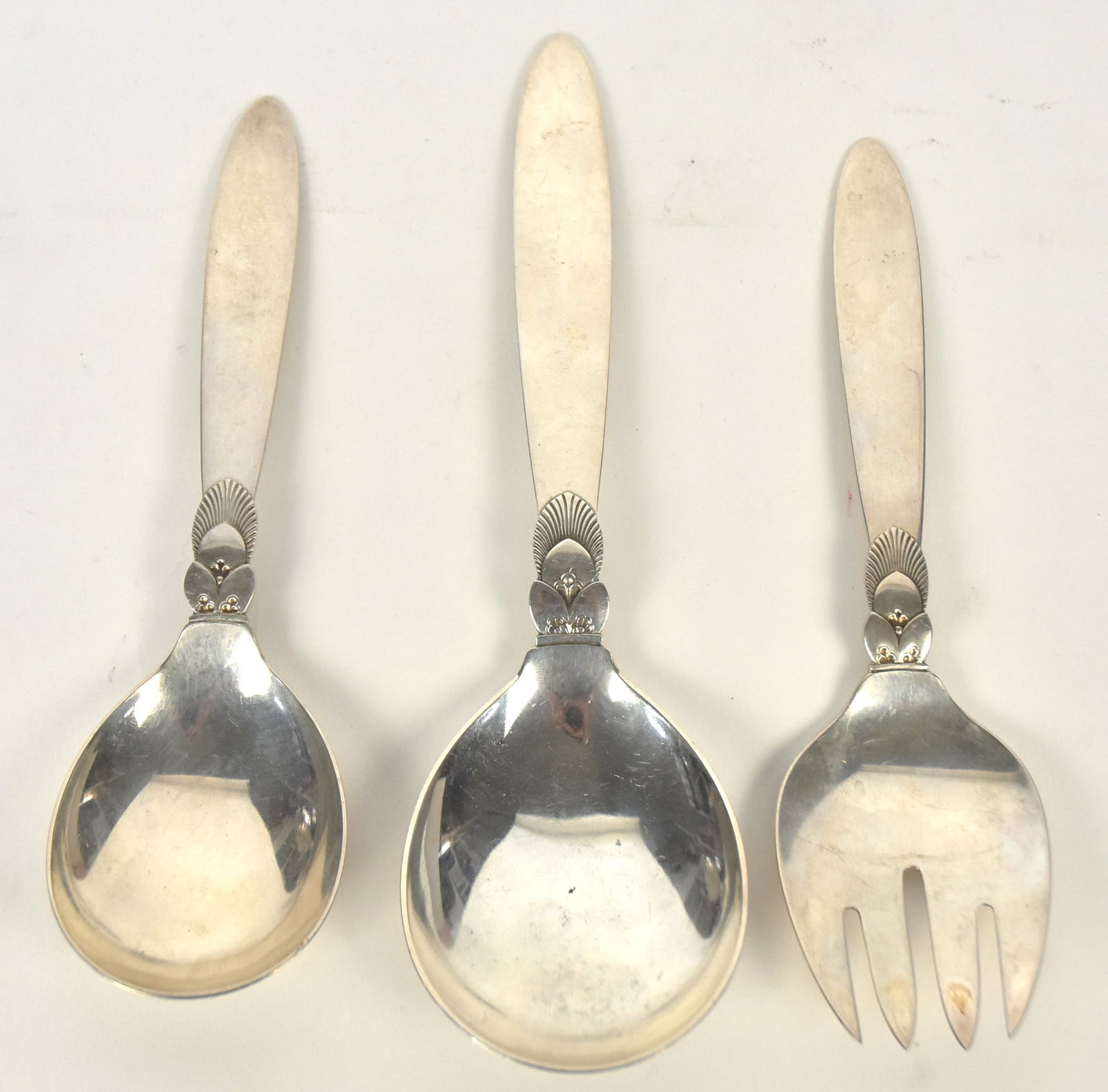 Three Georg Jensen Cactus Sterling Silver Serving Pieces (1 of 4)