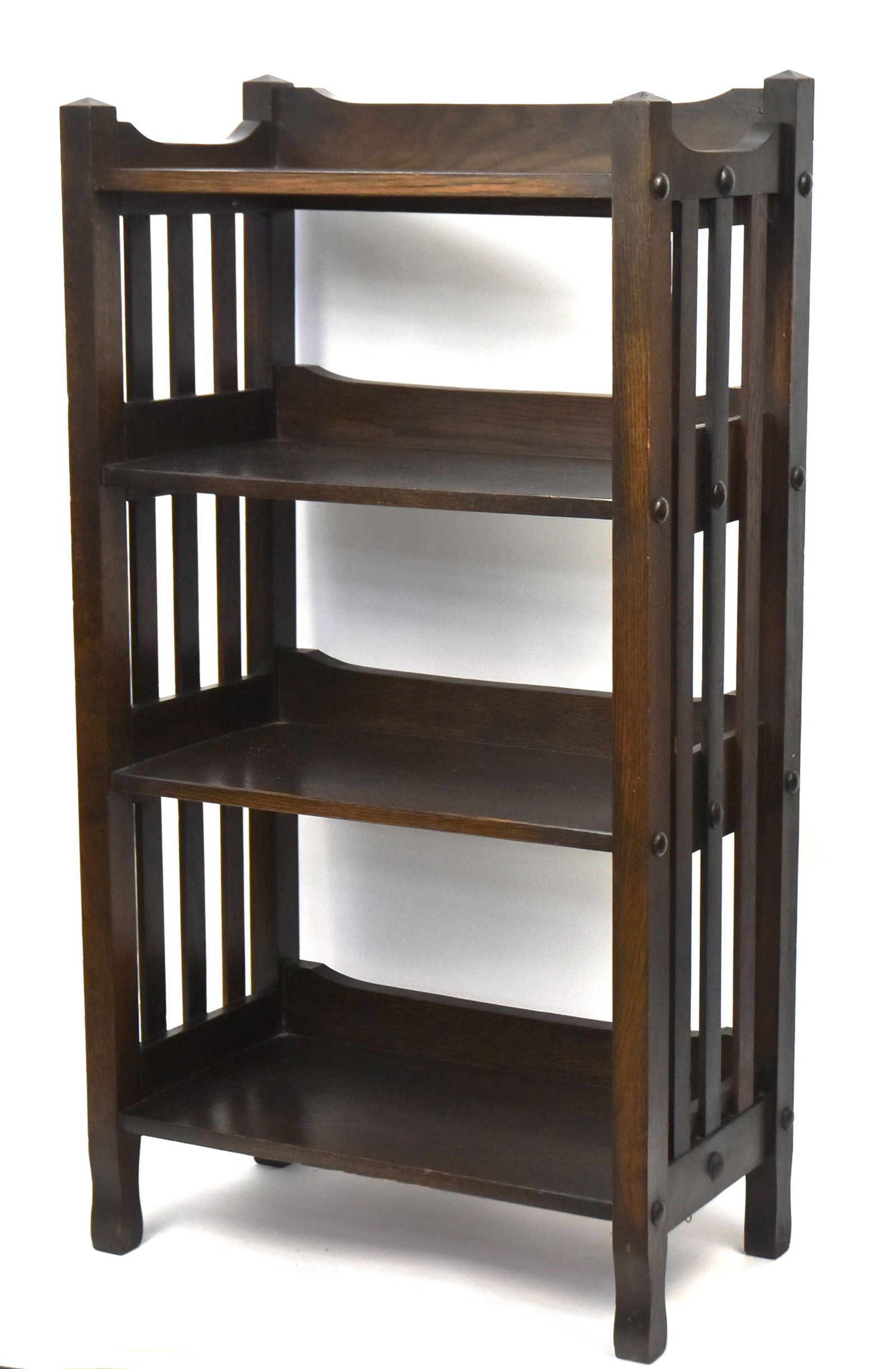 Oak Arts & Crafts Four Tier Bookshelf (1 of 10)