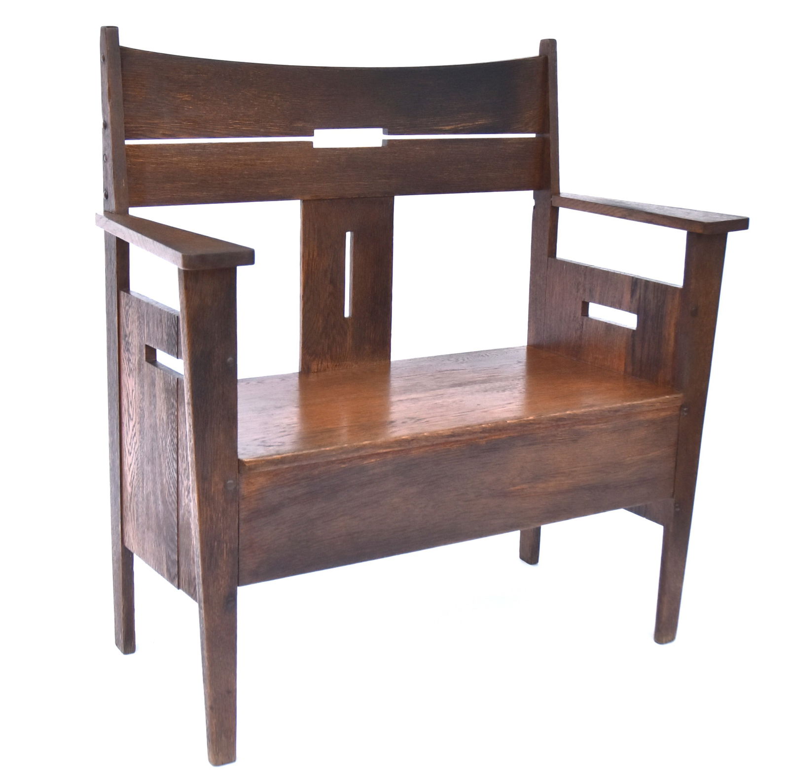 Arts & Crafts Cut-Out Hall Seat (1 of 9)