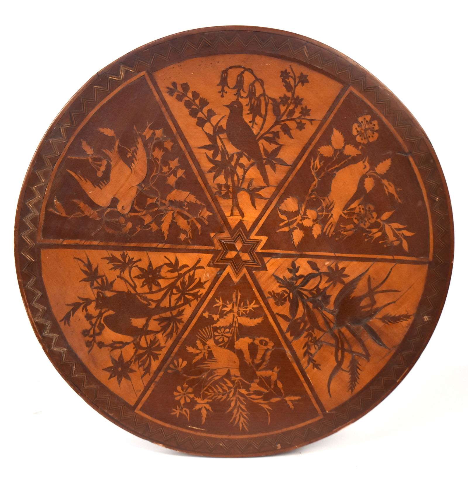 Marquetry Inlaid Wall Hanging With Various Birds (1 of 5)