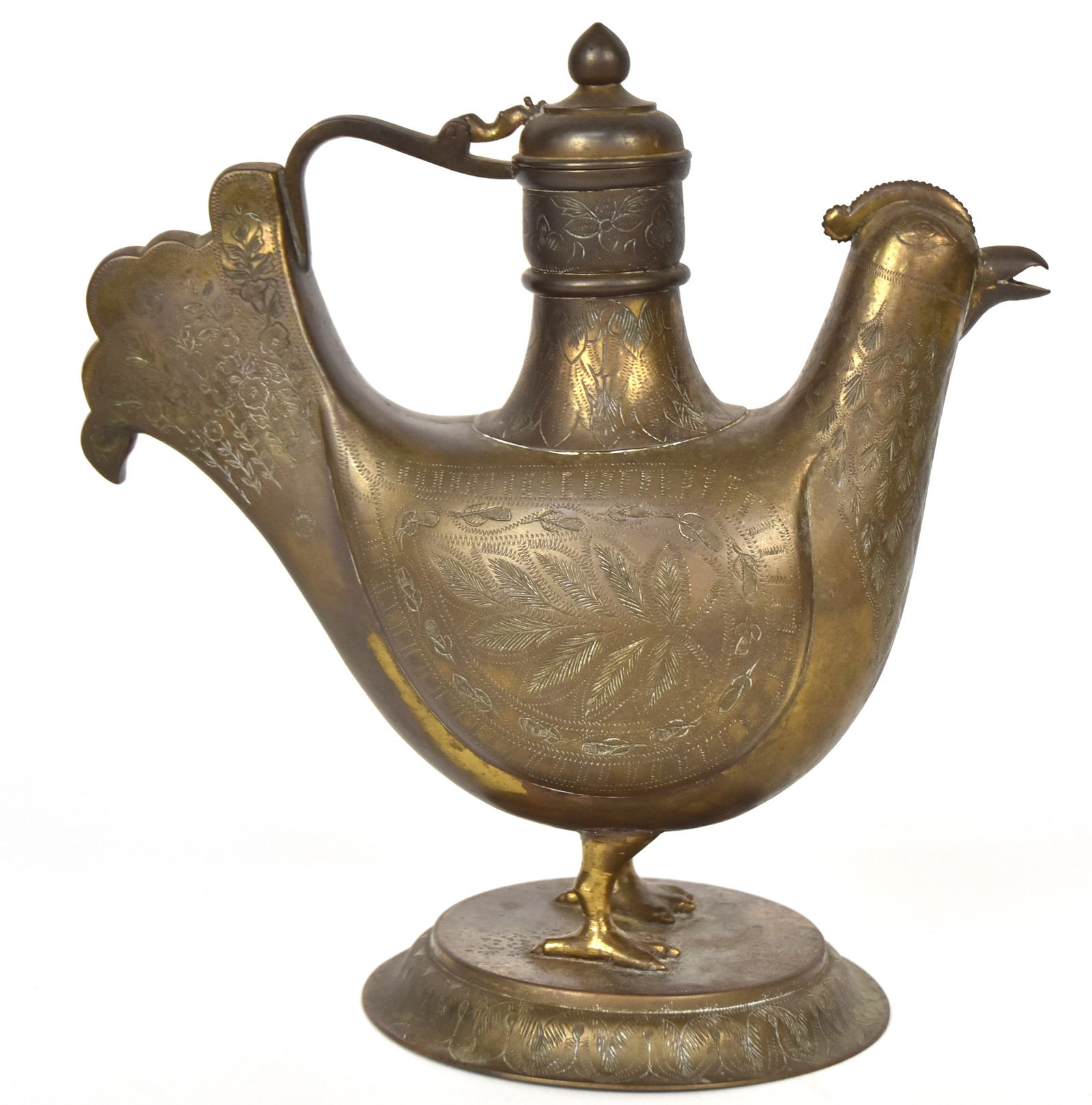 19th Century Middle Eastern Brass Teapot In Form Of Chicken (1 of 5)