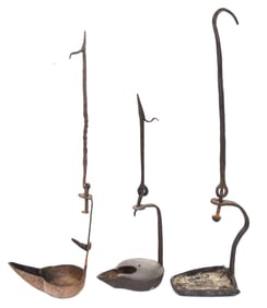 Three Early 19th Century Betty Lamps