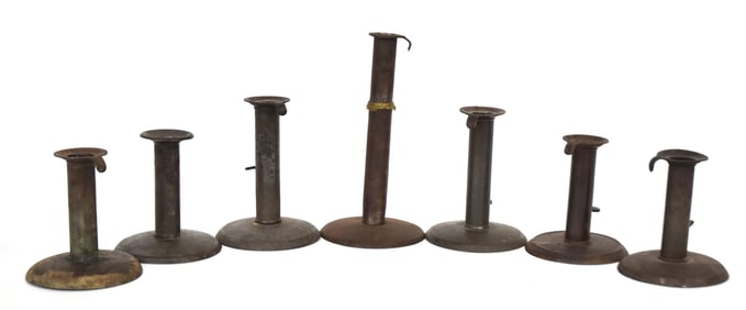 Seven Early Hog Scraper Candlesticks