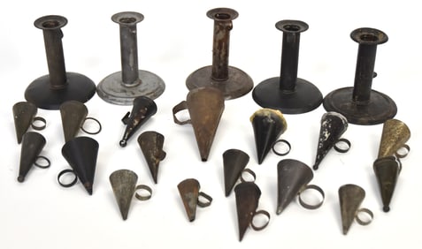Various Hog Scraper Candlesticks and Snuffer