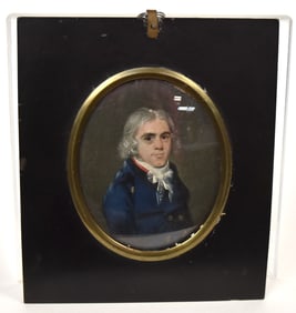 18th Century Miniature Portrait Of Gentleman