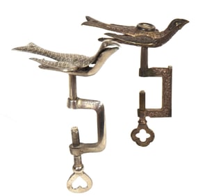 Two Victorian Sewing Birds