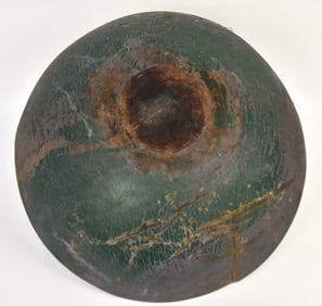 Large Early Painted Wooden Dough Bowl