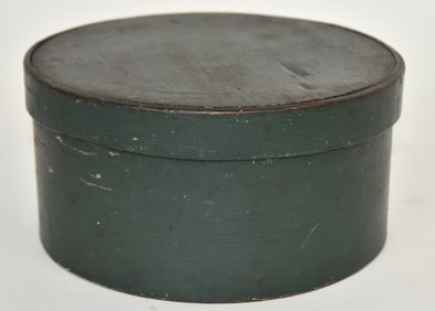 Early Wooden Pantry Box With Old Green Paint
