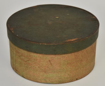 Early Wooden Pantry Box With Green Paint
